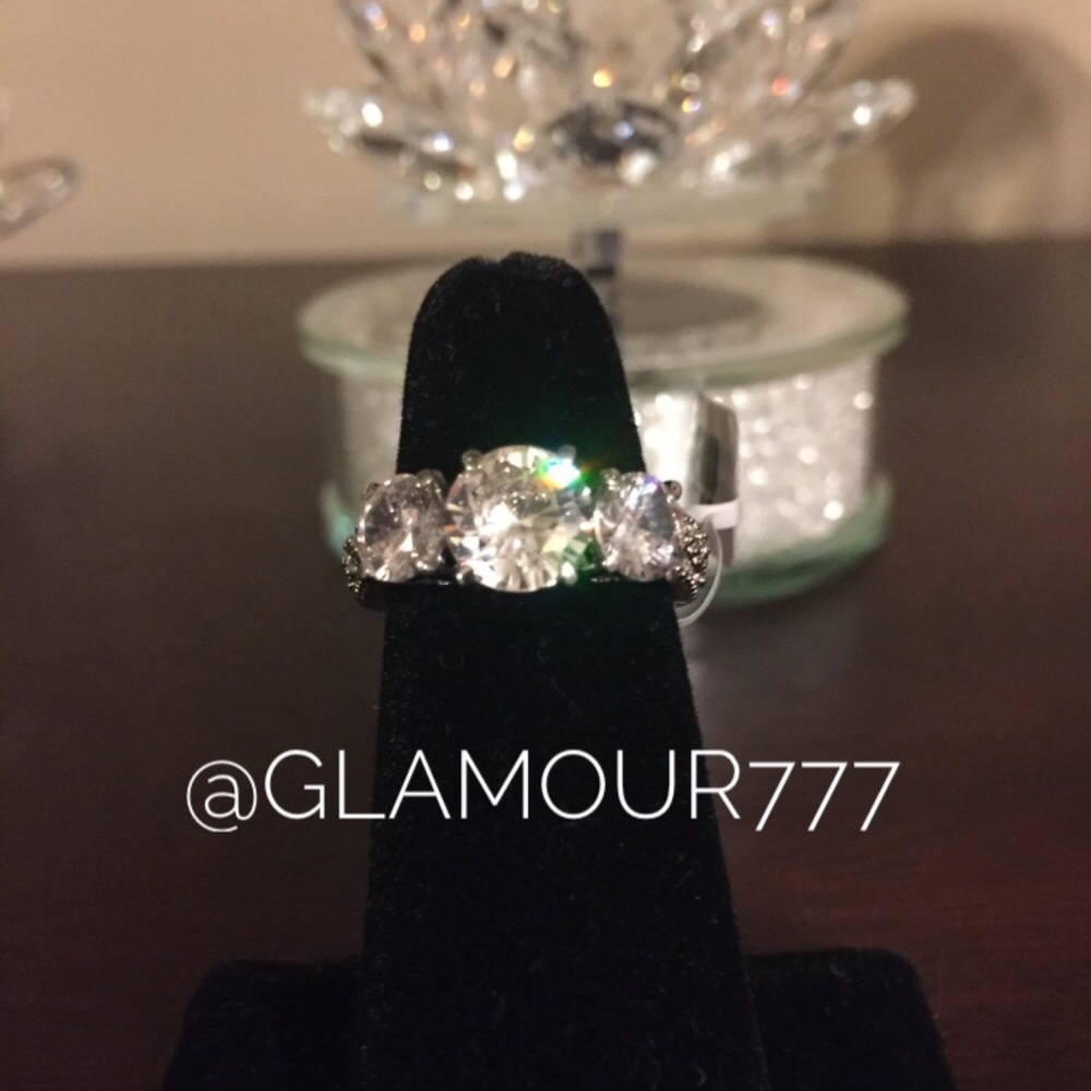 AAA CZ Stainless Steel Ring. Size 5 - Picture 1 of 7